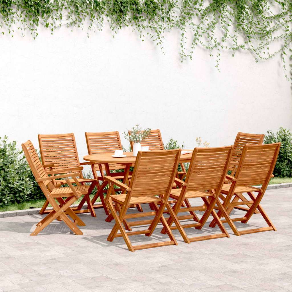 Tuinstoelen 8 st inklapbaar 57x66x95 cm massief acaciahout is nu te koop bij PeponiXL, paradijselijk wonen!