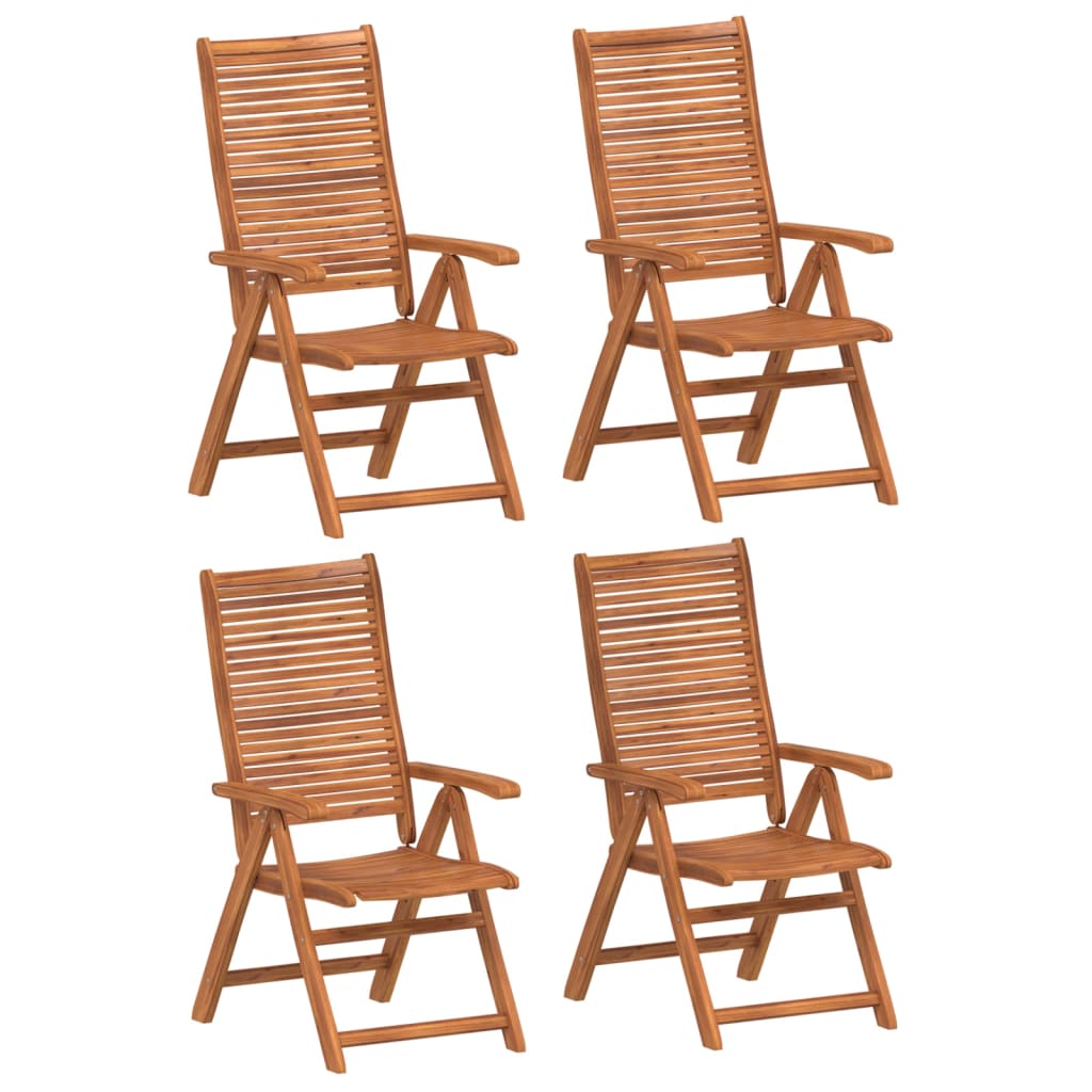 Tuinstoelen 4 st verstelbaar 56x72x107 cm massief acaciahout is nu te koop bij PeponiXL, paradijselijk wonen!