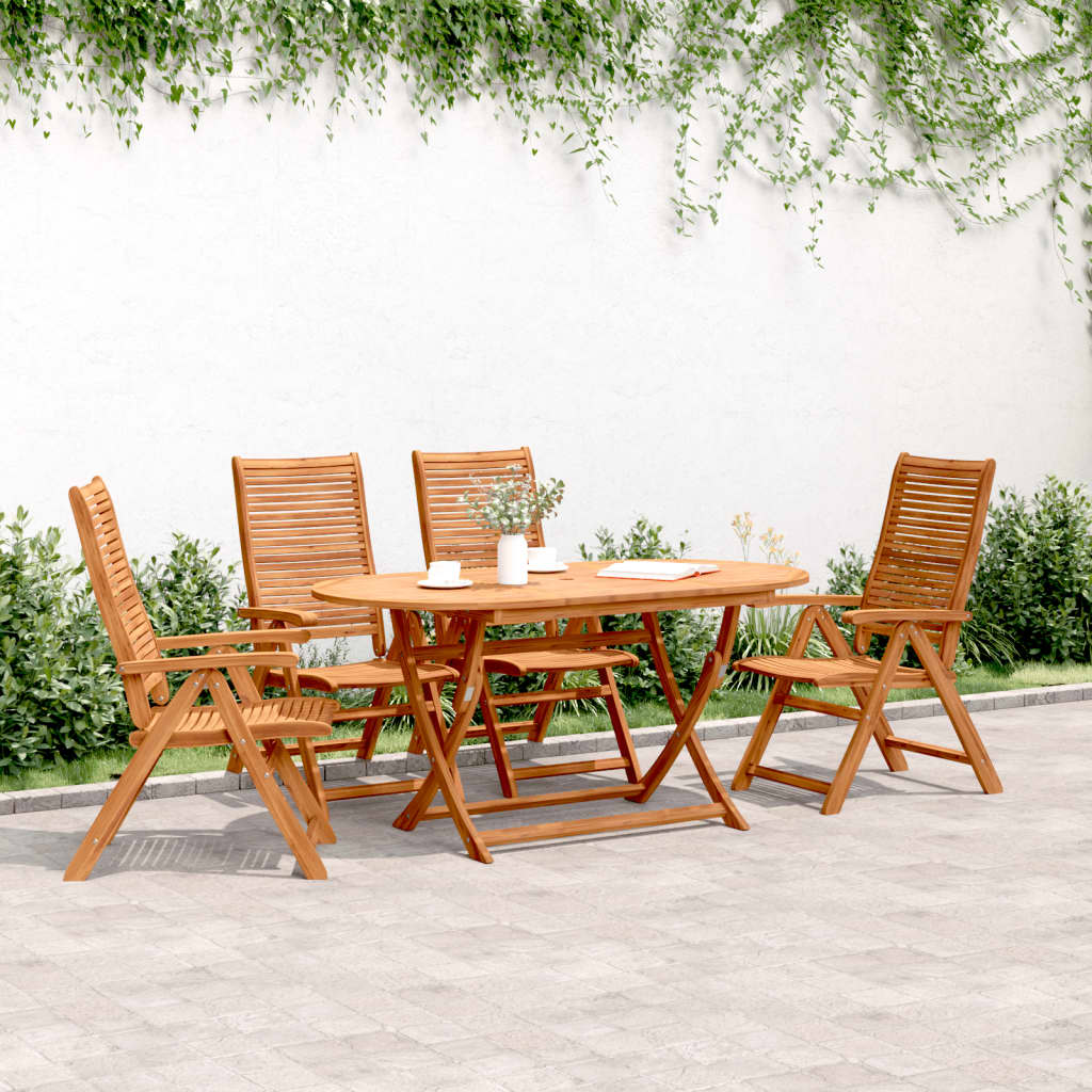Tuinstoelen 4 st verstelbaar 56x72x107 cm massief acaciahout is nu te koop bij PeponiXL, paradijselijk wonen!
