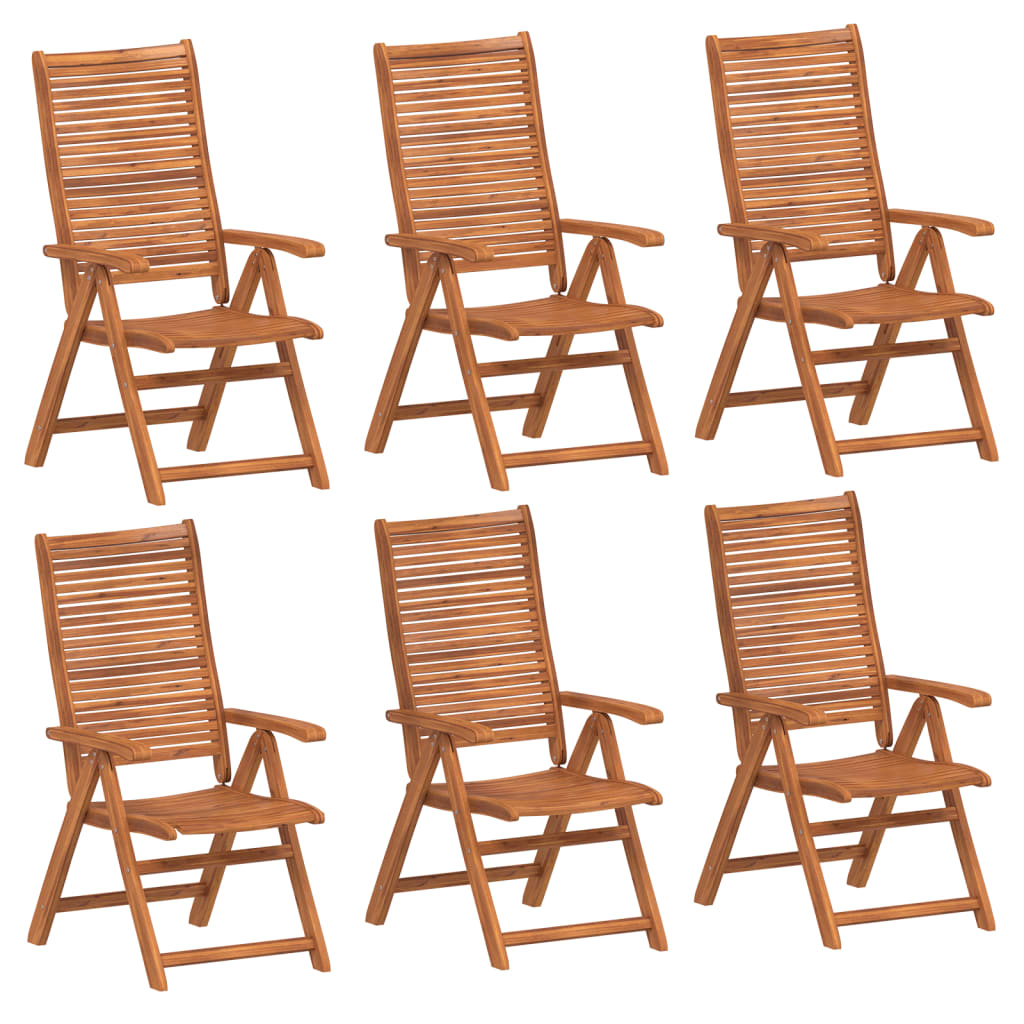 Tuinstoelen 6 st verstelbaar 56x72x107 cm massief acaciahout is nu te koop bij PeponiXL, paradijselijk wonen!