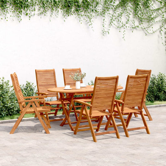 Tuinstoelen 6 st verstelbaar 56x72x107 cm massief acaciahout is nu te koop bij PeponiXL, paradijselijk wonen!