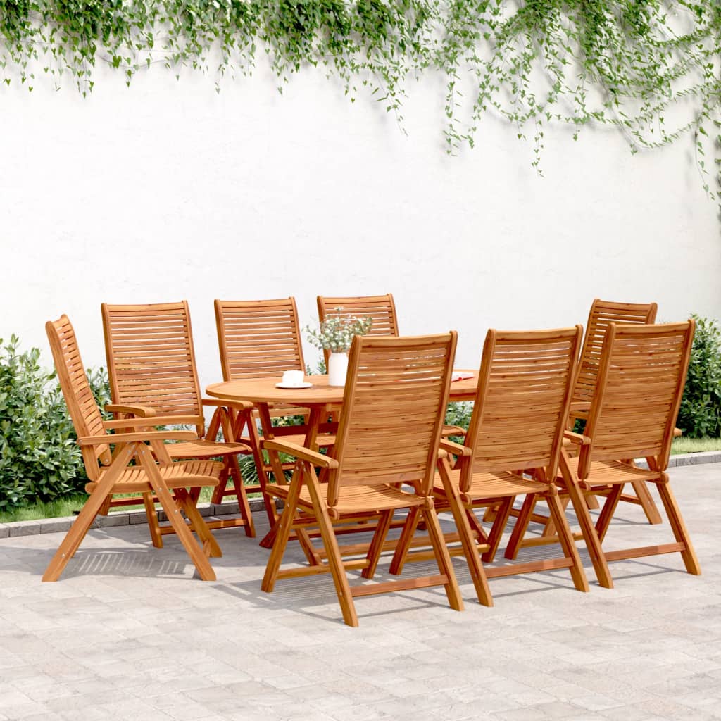 Tuinstoelen 8 st verstelbaar 56x72x107 cm massief acaciahout is nu te koop bij PeponiXL, paradijselijk wonen!