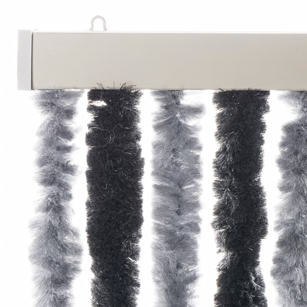 Vliegengordijn 118x220 cm chenille grijs en zwart is nu te koop bij PeponiXL, paradijselijk wonen!