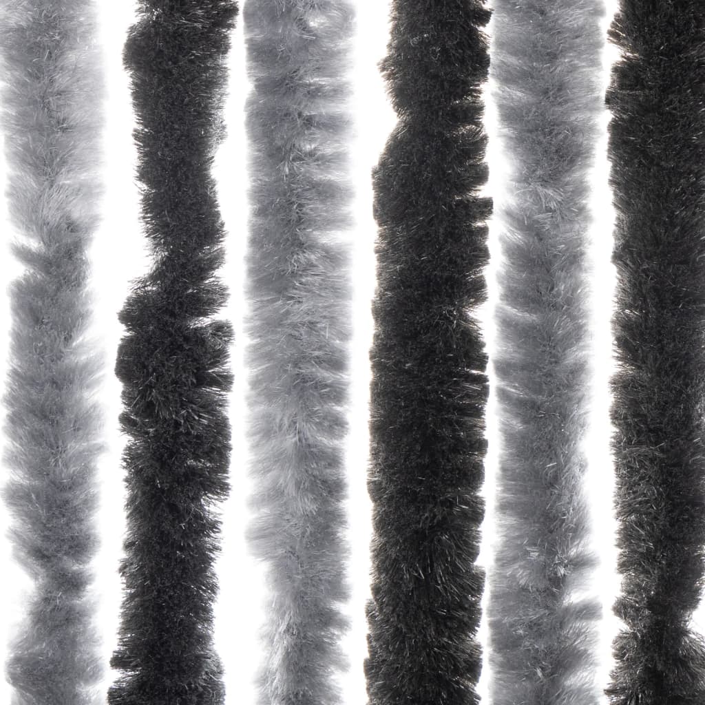 Vliegengordijn 118x220 cm chenille grijs en zwart is nu te koop bij PeponiXL, paradijselijk wonen!