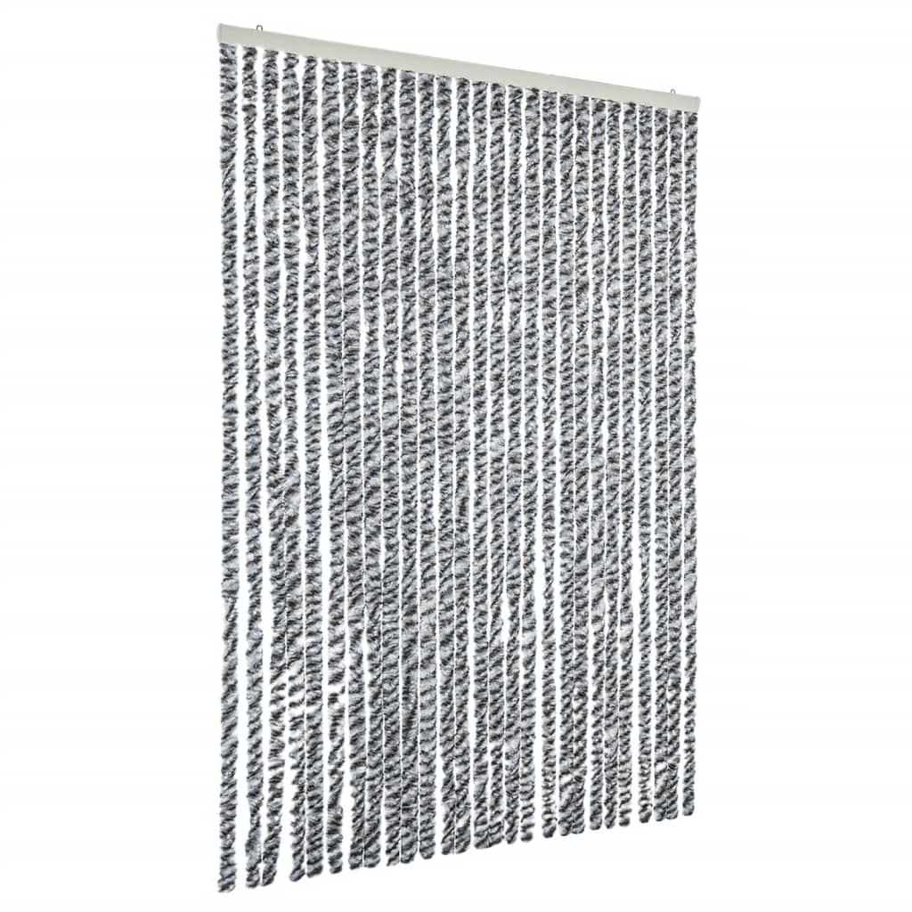 Vliegengordijn 118x220 cm chenille grijs en zwart-wit is nu te koop bij PeponiXL, paradijselijk wonen!