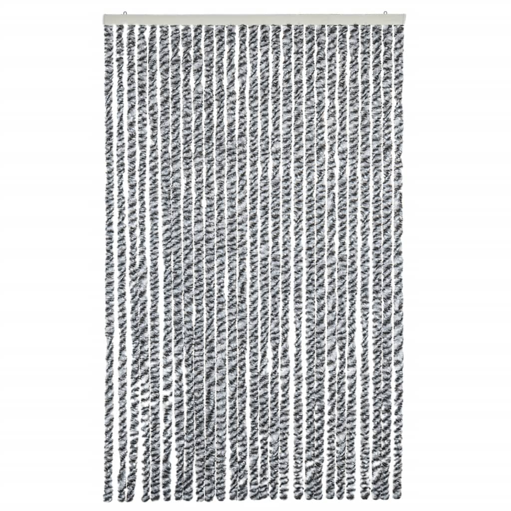 Vliegengordijn 118x220 cm chenille grijs en zwart-wit is nu te koop bij PeponiXL, paradijselijk wonen!