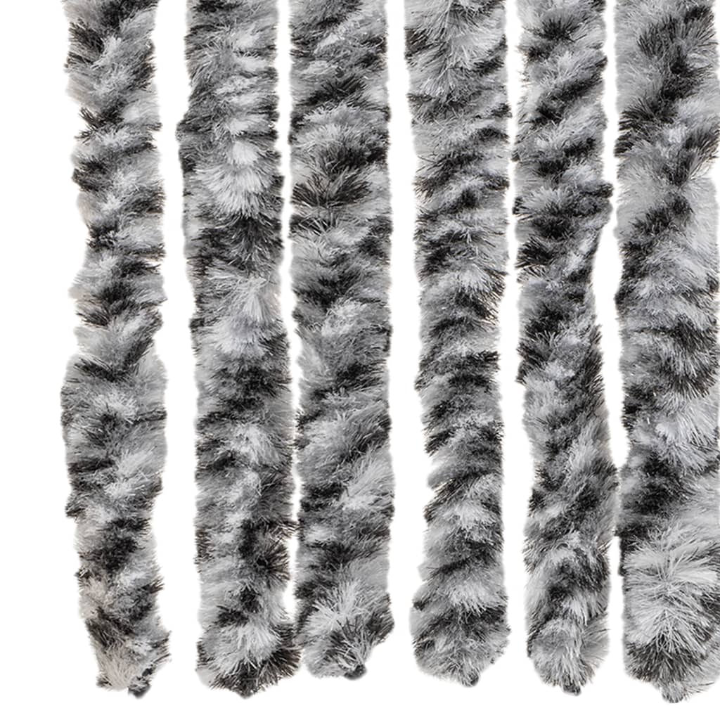 Vliegengordijn 118x220 cm chenille grijs en zwart-wit is nu te koop bij PeponiXL, paradijselijk wonen!