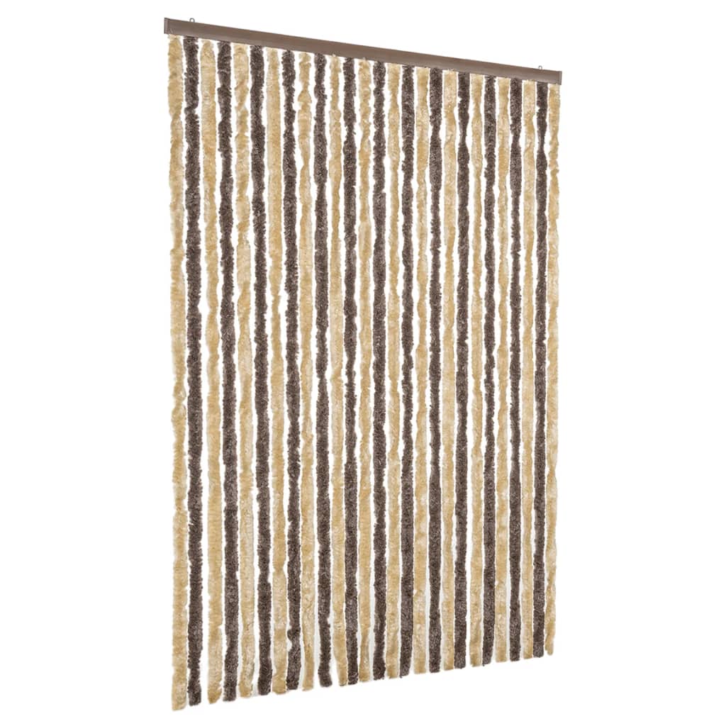 Vliegengordijn 118x220 cm chenille donkerbruin en beige is nu te koop bij PeponiXL, paradijselijk wonen!