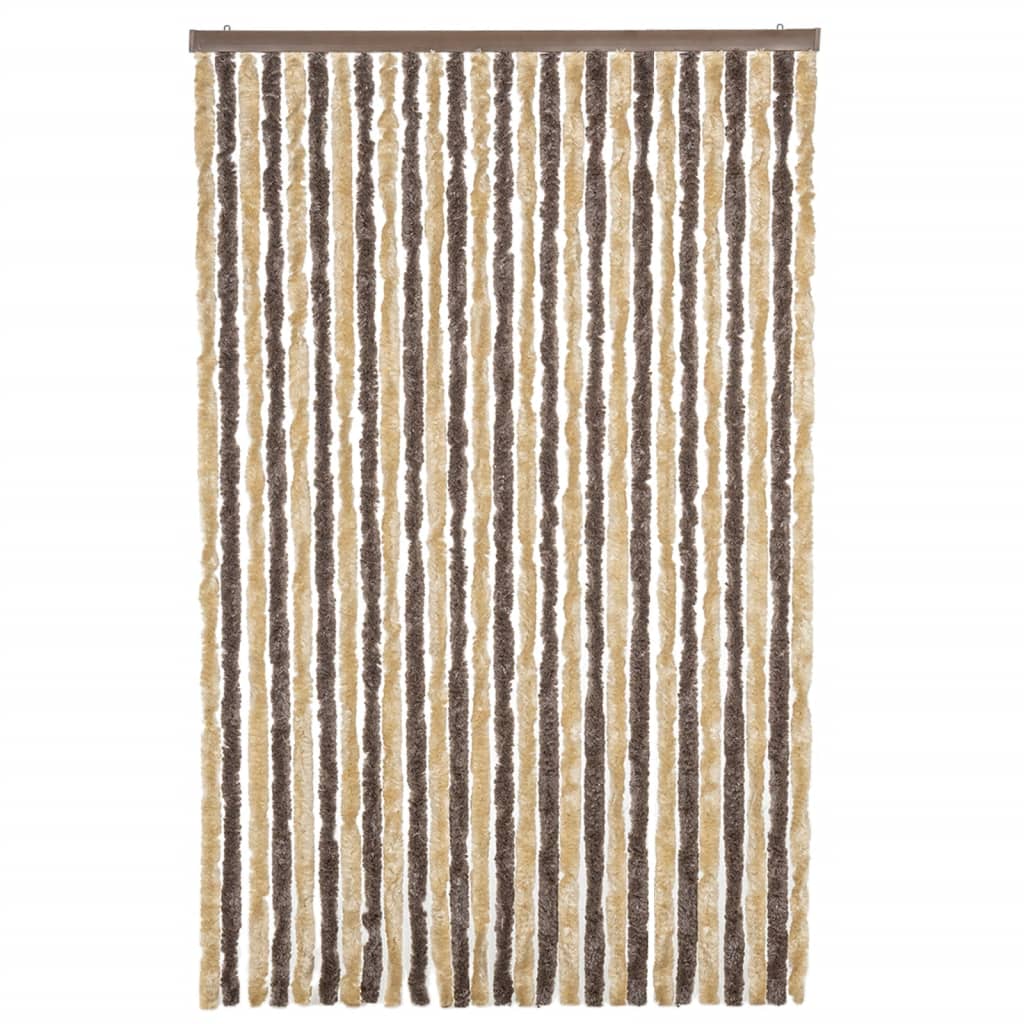 Vliegengordijn 118x220 cm chenille donkerbruin en beige is nu te koop bij PeponiXL, paradijselijk wonen!