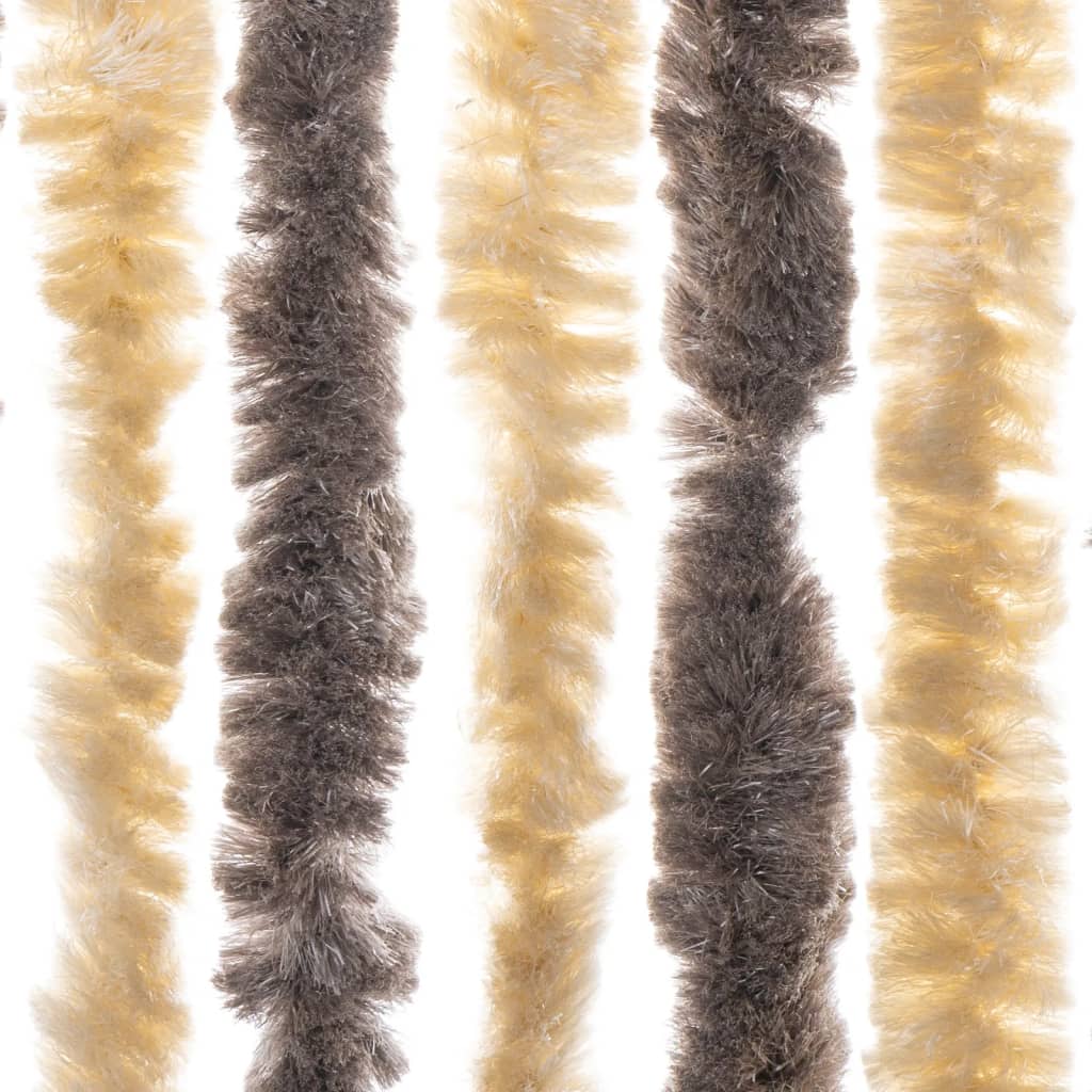 Vliegengordijn 118x220 cm chenille donkerbruin en beige is nu te koop bij PeponiXL, paradijselijk wonen!
