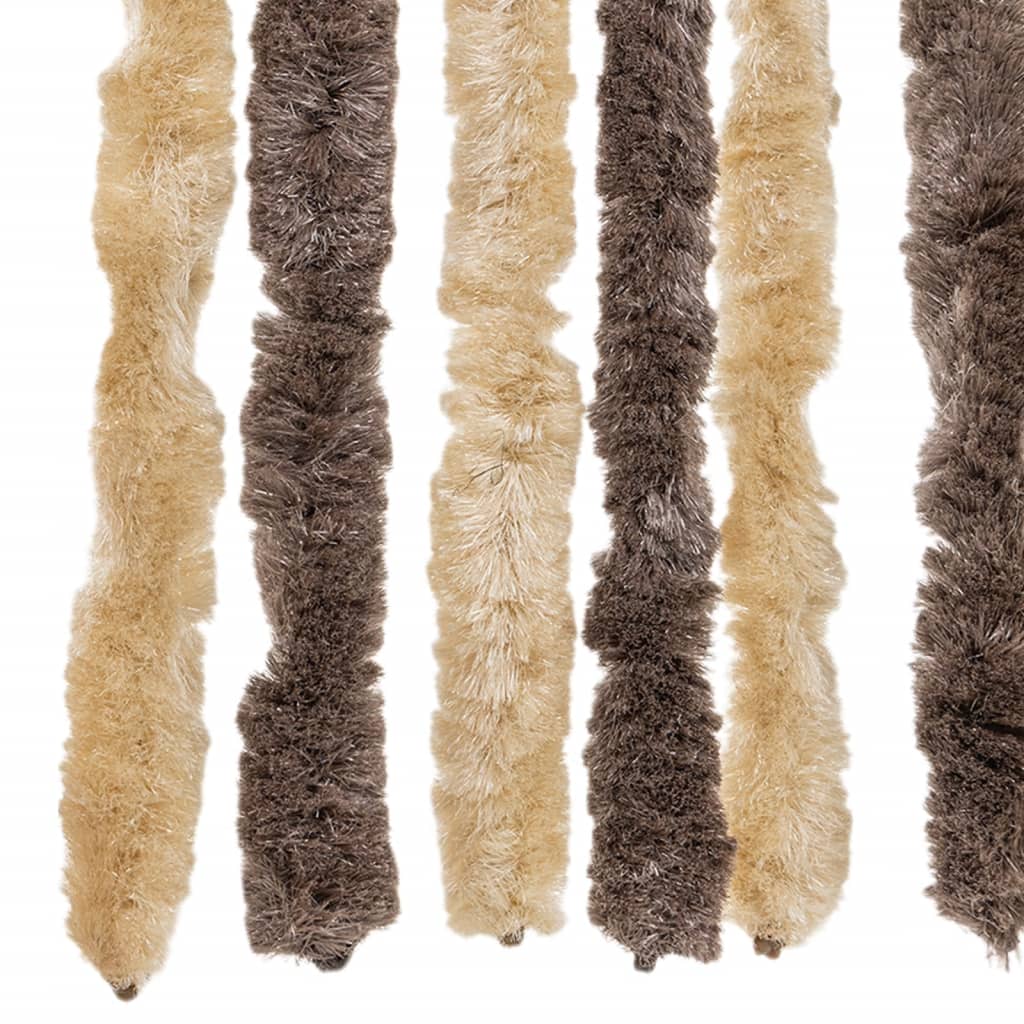 Vliegengordijn 118x220 cm chenille donkerbruin en beige is nu te koop bij PeponiXL, paradijselijk wonen!