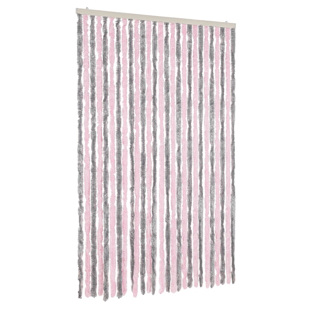 Vliegengordijn 118x220 cm chenille zilvergrijs en roze is nu te koop bij PeponiXL, paradijselijk wonen!