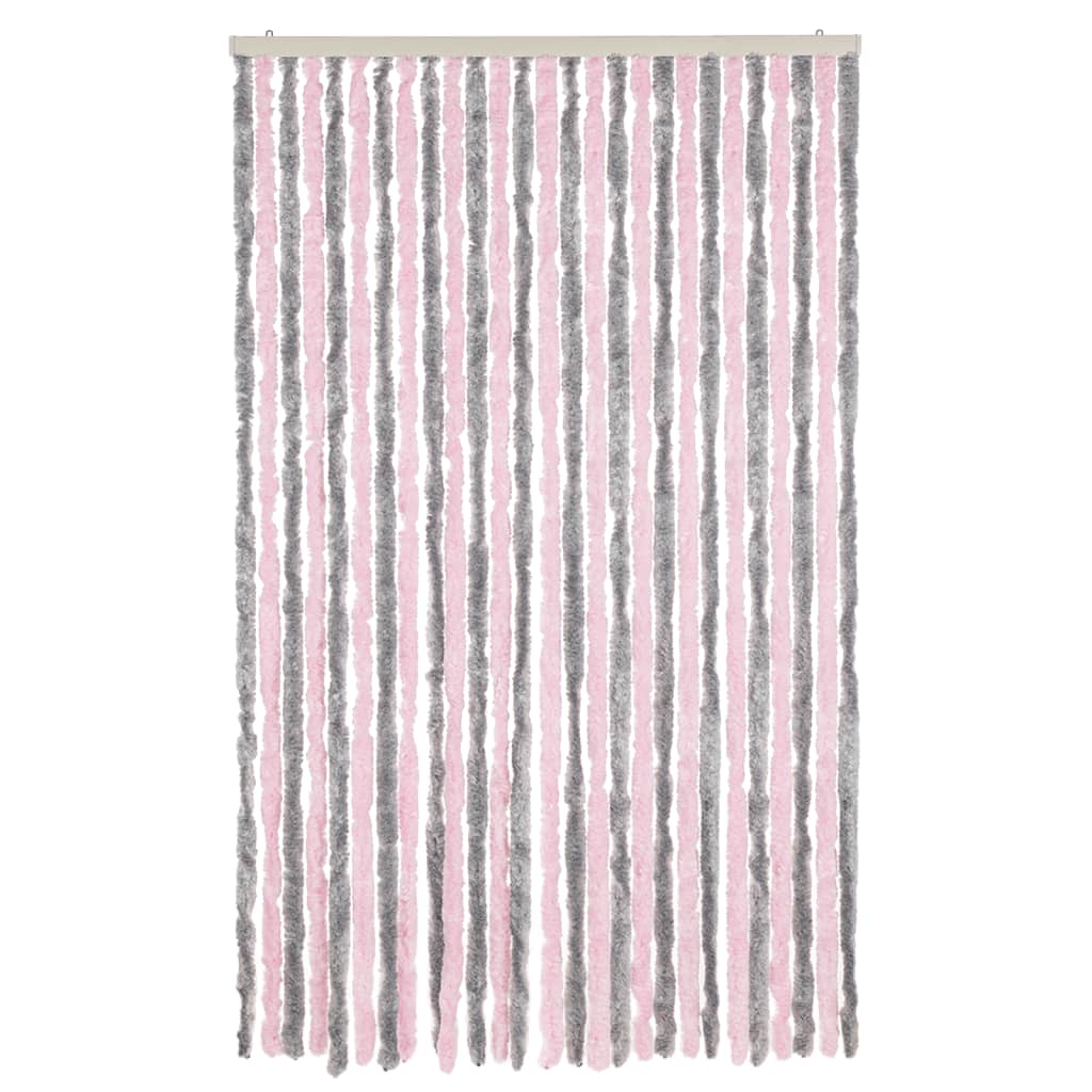 Vliegengordijn 118x220 cm chenille zilvergrijs en roze is nu te koop bij PeponiXL, paradijselijk wonen!