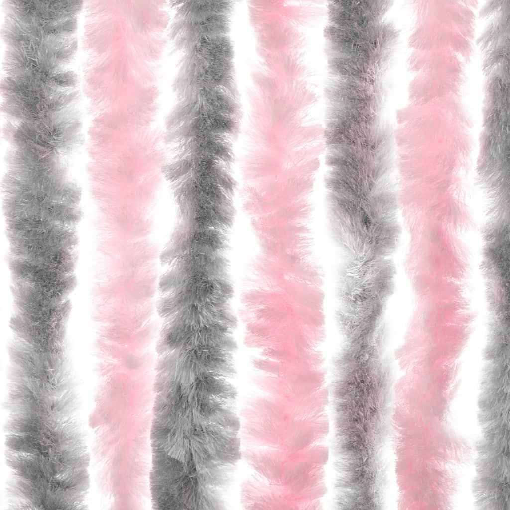 Vliegengordijn 118x220 cm chenille zilvergrijs en roze is nu te koop bij PeponiXL, paradijselijk wonen!