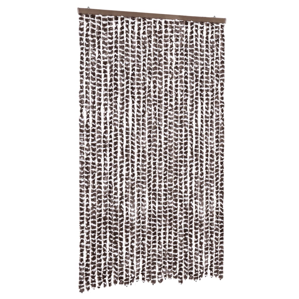 Vliegengordijn 118x220 cm chenille bruin en wit is nu te koop bij PeponiXL, paradijselijk wonen!