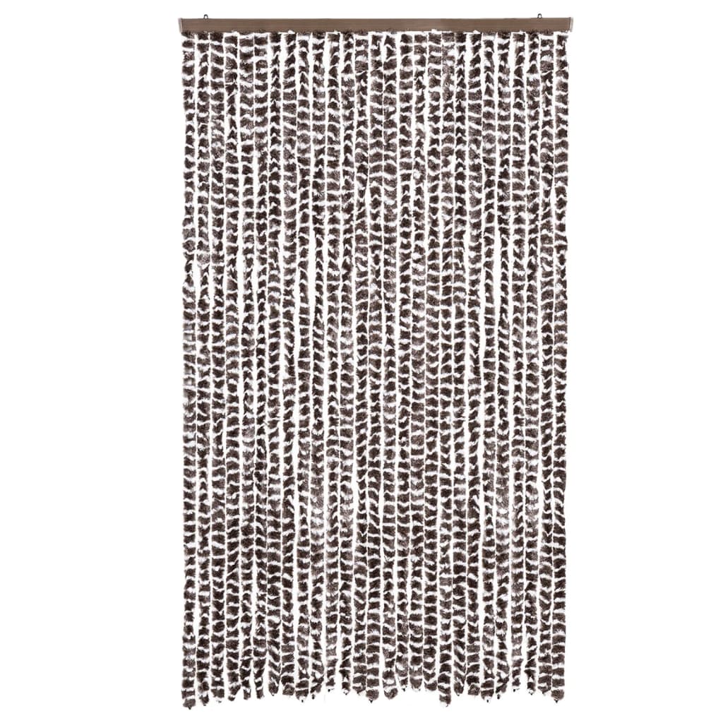 Vliegengordijn 118x220 cm chenille bruin en wit is nu te koop bij PeponiXL, paradijselijk wonen!