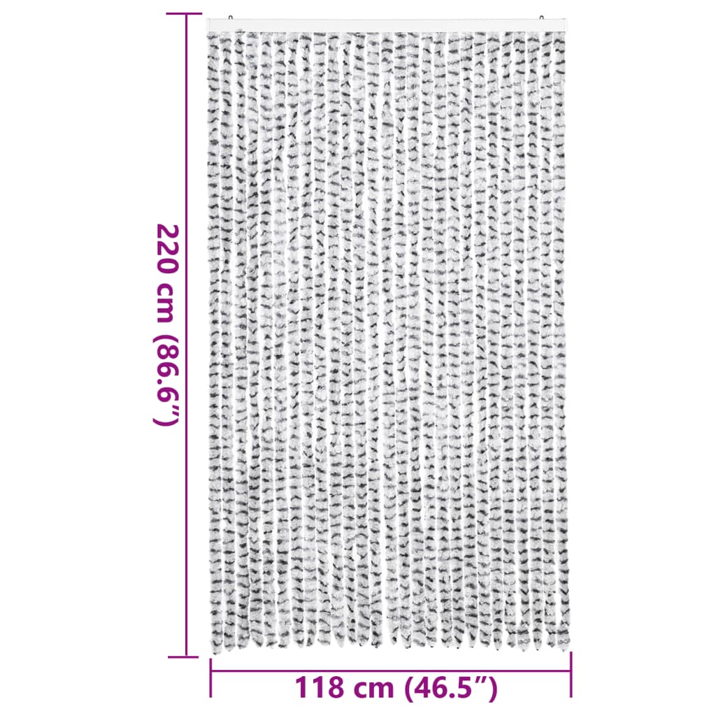 Vliegengordijn 118x220 cm chenille lichtgrijs en donkergrijs is nu te koop bij PeponiXL, paradijselijk wonen!