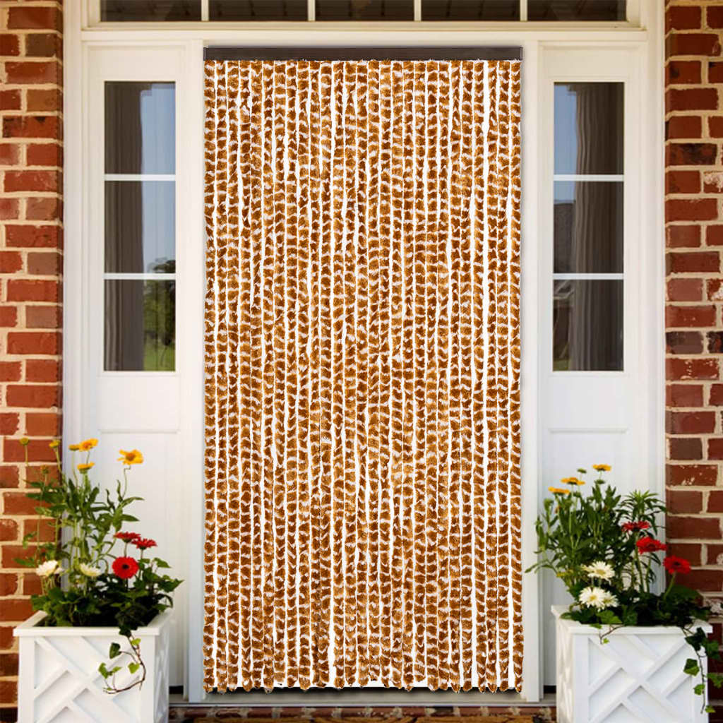 Vliegengordijn 118x220 cm chenille okerkleurig en wit is nu te koop bij PeponiXL, paradijselijk wonen!
