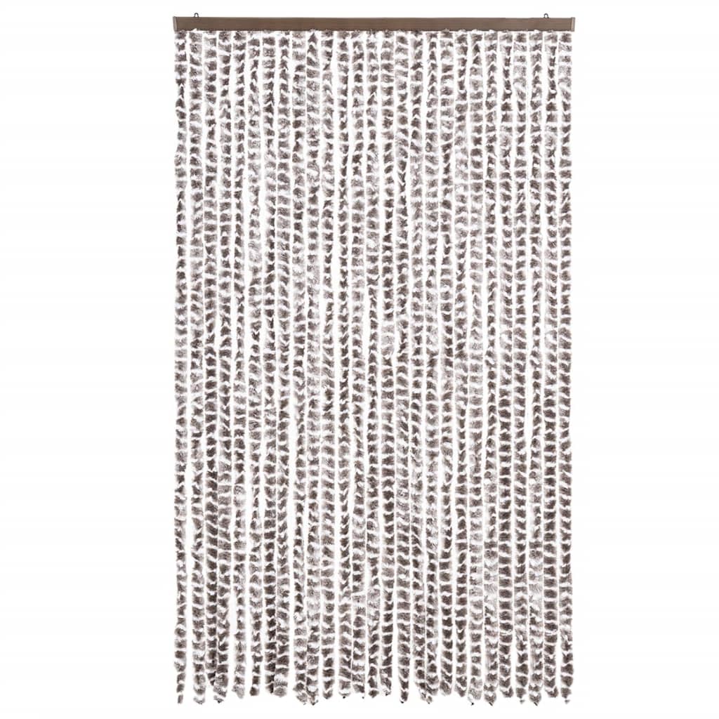 Vliegengordijn 118x220 cm chenille taupe en wit is nu te koop bij PeponiXL, paradijselijk wonen!