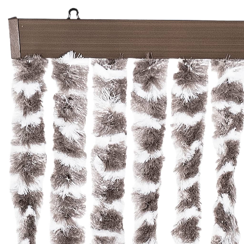 Vliegengordijn 118x220 cm chenille taupe en wit is nu te koop bij PeponiXL, paradijselijk wonen!