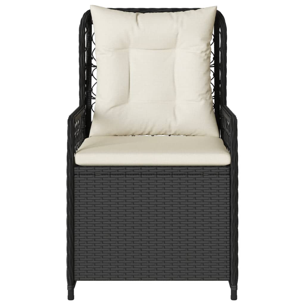Tuinstoelen 2 st verstelbaar poly rattan zwart is nu te koop bij PeponiXL, paradijselijk wonen!