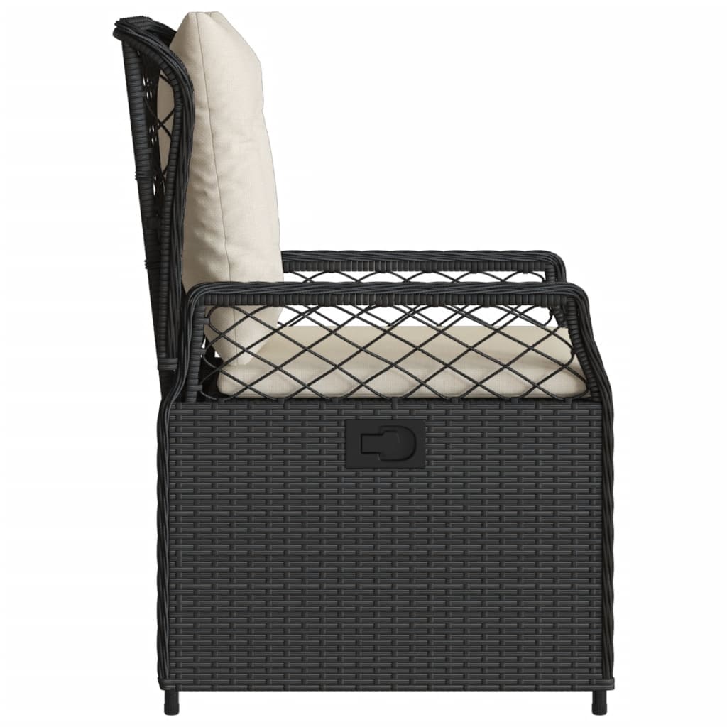 Tuinstoelen 2 st verstelbaar poly rattan zwart is nu te koop bij PeponiXL, paradijselijk wonen!