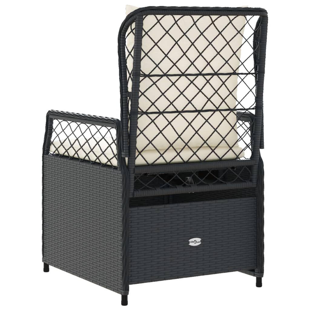Tuinstoelen 2 st verstelbaar poly rattan zwart is nu te koop bij PeponiXL, paradijselijk wonen!