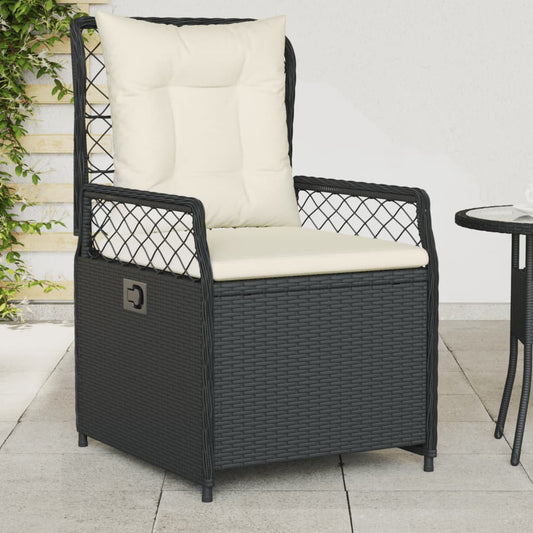 Tuinstoelen 2 st verstelbaar poly rattan zwart is nu te koop bij PeponiXL, paradijselijk wonen!