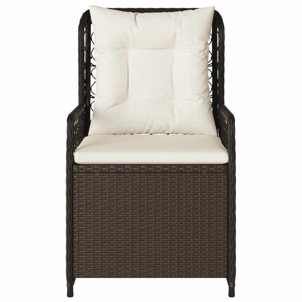 Tuinstoelen 2 st verstelbaar poly rattan bruin is nu te koop bij PeponiXL, paradijselijk wonen!