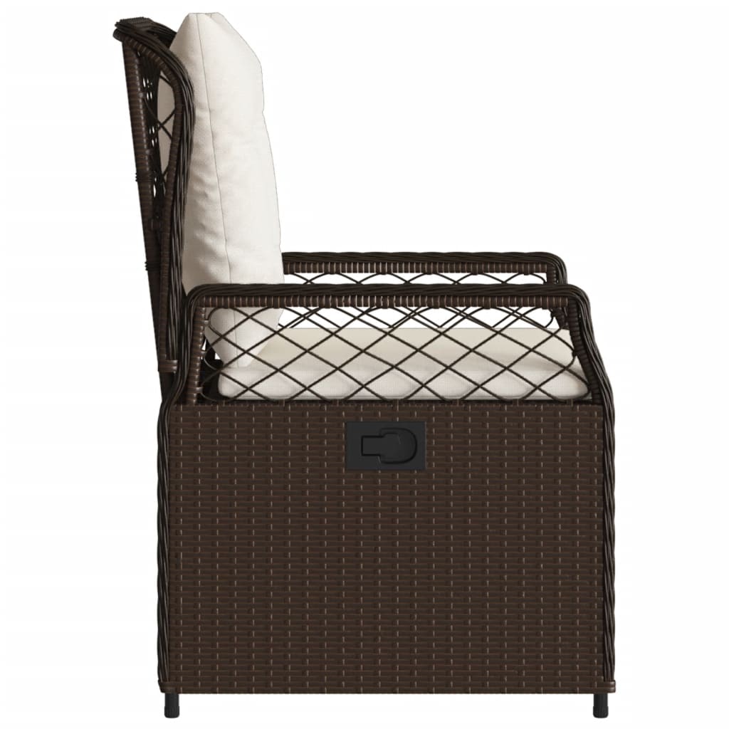 Tuinstoelen 2 st verstelbaar poly rattan bruin is nu te koop bij PeponiXL, paradijselijk wonen!