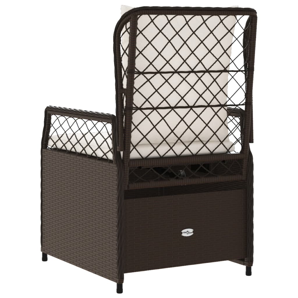 Tuinstoelen 2 st verstelbaar poly rattan bruin is nu te koop bij PeponiXL, paradijselijk wonen!