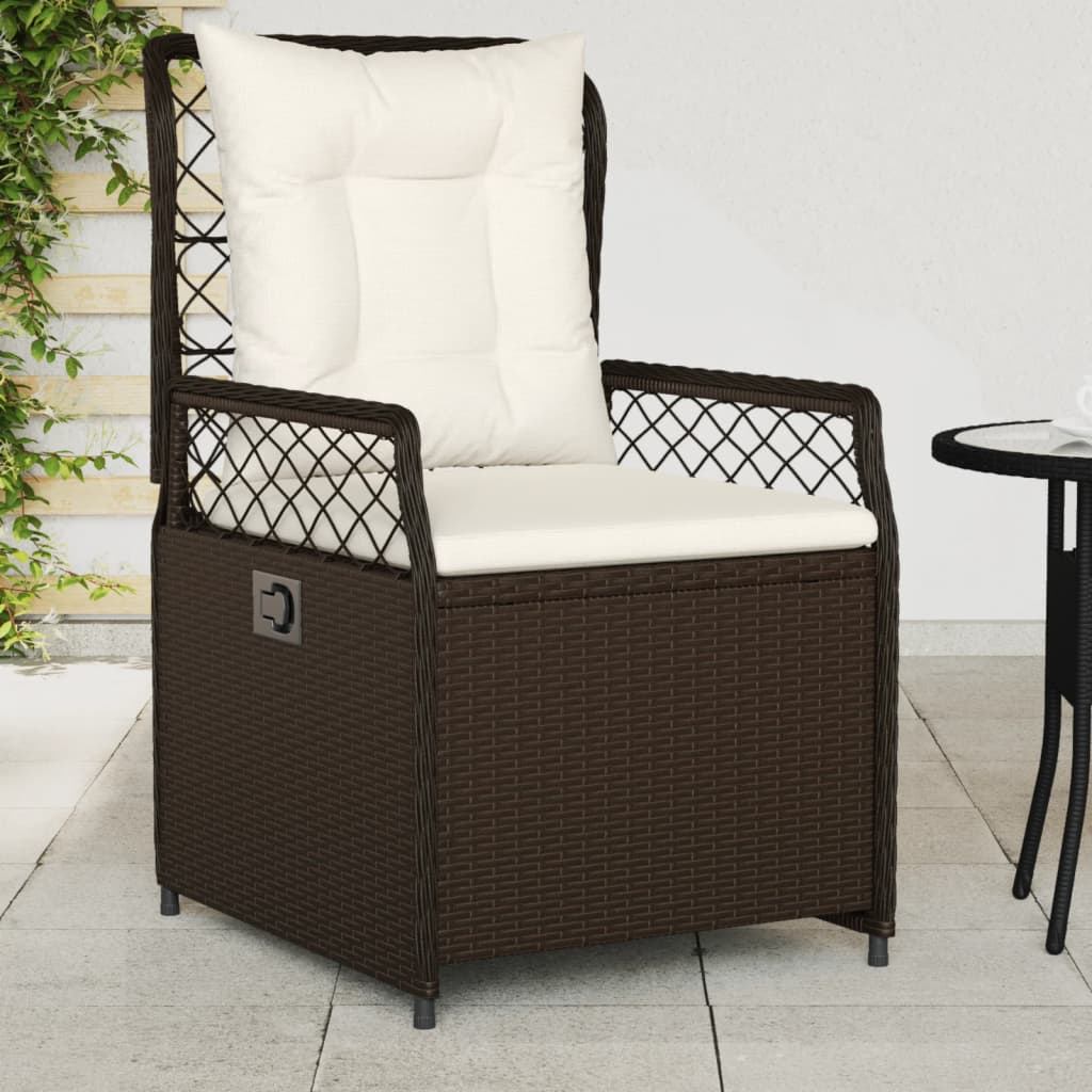 Tuinstoelen 2 st verstelbaar poly rattan bruin is nu te koop bij PeponiXL, paradijselijk wonen!