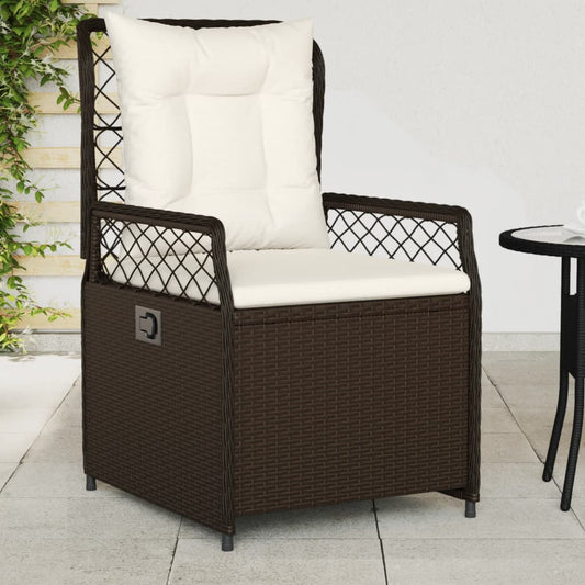 Tuinstoelen 2 st verstelbaar poly rattan bruin is nu te koop bij PeponiXL, paradijselijk wonen!