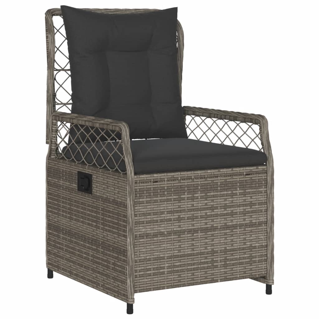 Tuinstoelen 2 st verstelbaar poly rattan grijs is nu te koop bij PeponiXL, paradijselijk wonen!