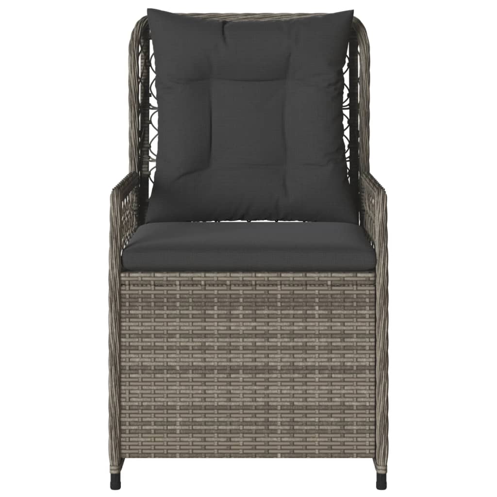 Tuinstoelen 2 st verstelbaar poly rattan grijs is nu te koop bij PeponiXL, paradijselijk wonen!