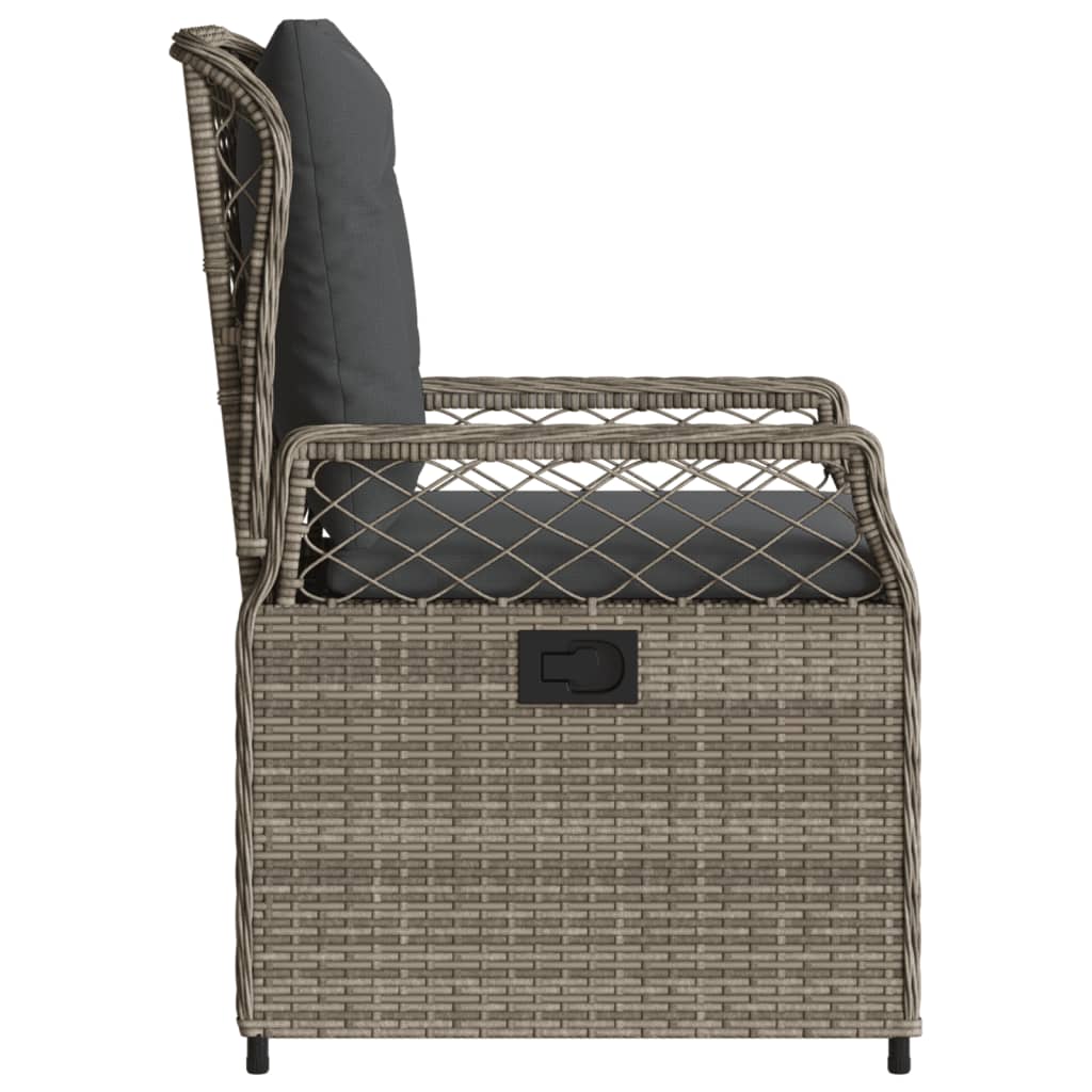 Tuinstoelen 2 st verstelbaar poly rattan grijs is nu te koop bij PeponiXL, paradijselijk wonen!