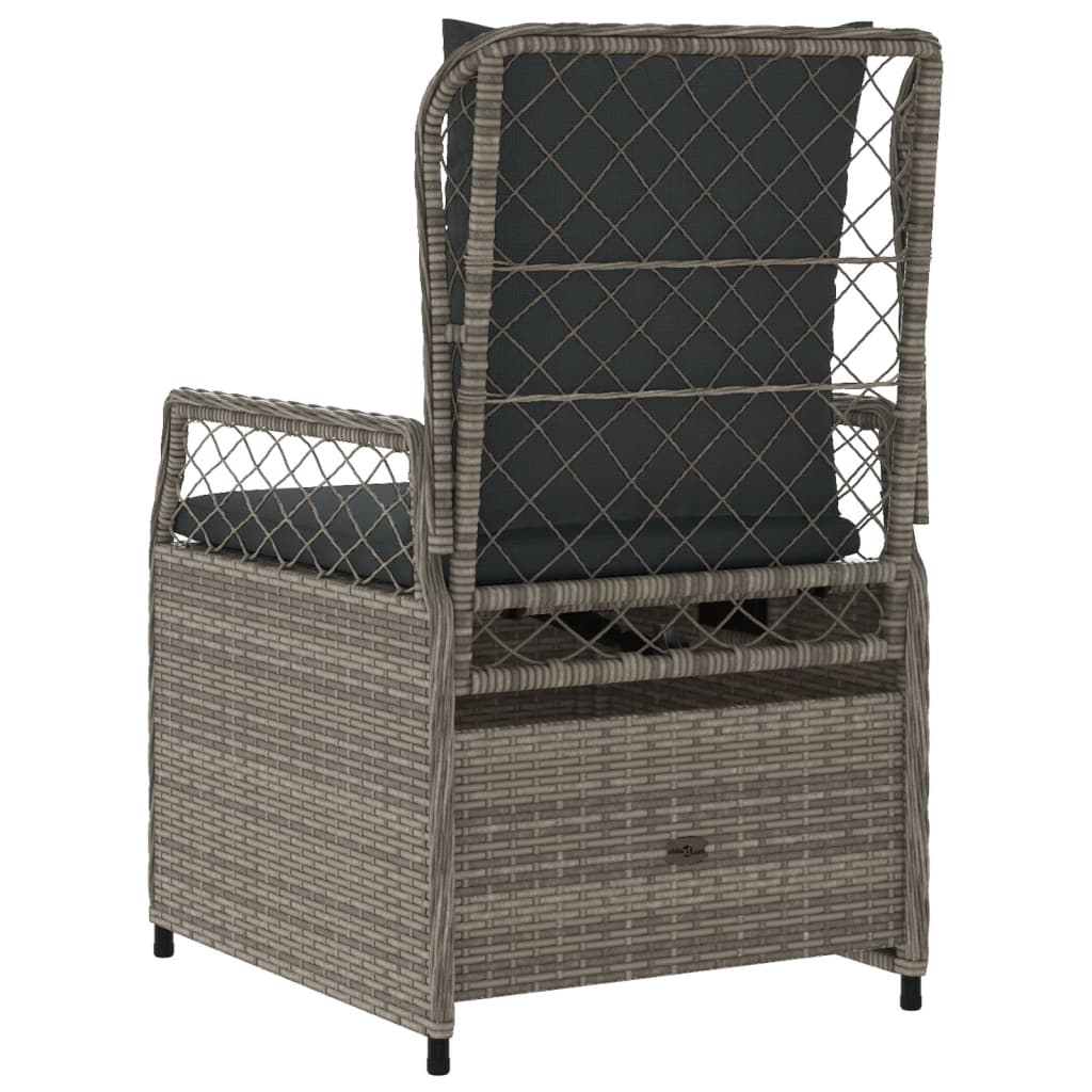 Tuinstoelen 2 st verstelbaar poly rattan grijs is nu te koop bij PeponiXL, paradijselijk wonen!