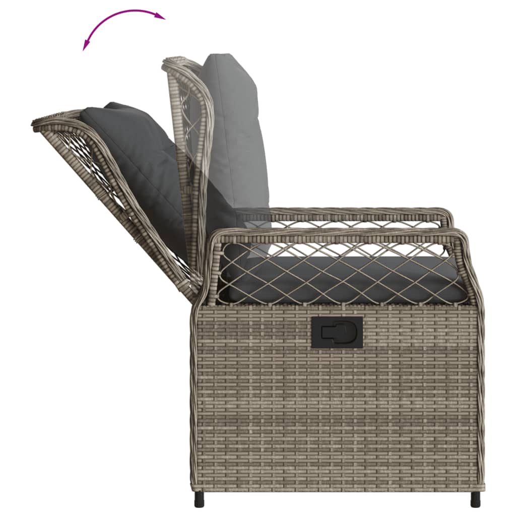 Tuinstoelen 2 st verstelbaar poly rattan grijs is nu te koop bij PeponiXL, paradijselijk wonen!