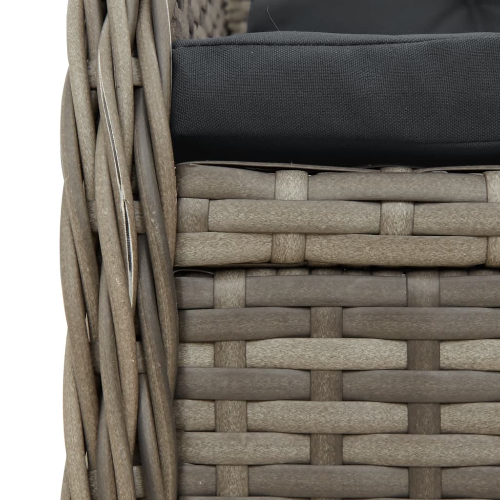 Tuinstoelen 2 st verstelbaar poly rattan grijs is nu te koop bij PeponiXL, paradijselijk wonen!