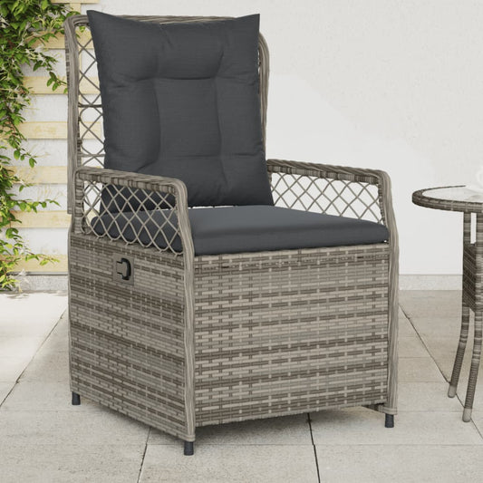 Tuinstoelen 2 st verstelbaar poly rattan grijs is nu te koop bij PeponiXL, paradijselijk wonen!
