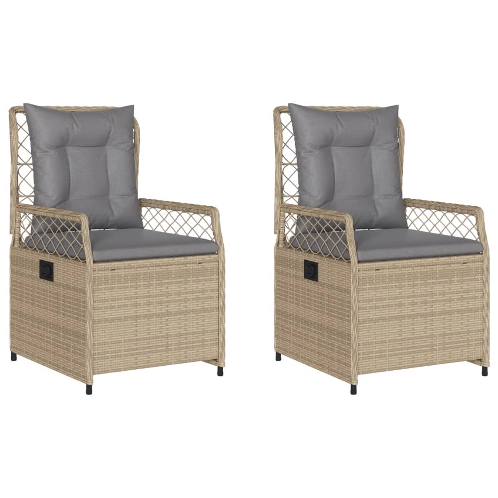 Tuinstoelen 2 st verstelbaar poly rattan beige is nu te koop bij PeponiXL, paradijselijk wonen!