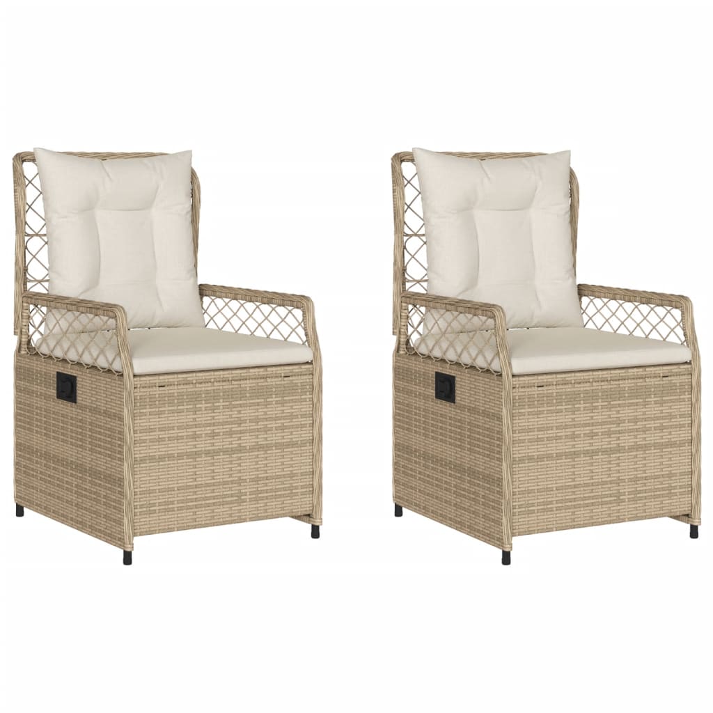 Tuinstoelen 2 st verstelbaar poly rattan beige is nu te koop bij PeponiXL, paradijselijk wonen!