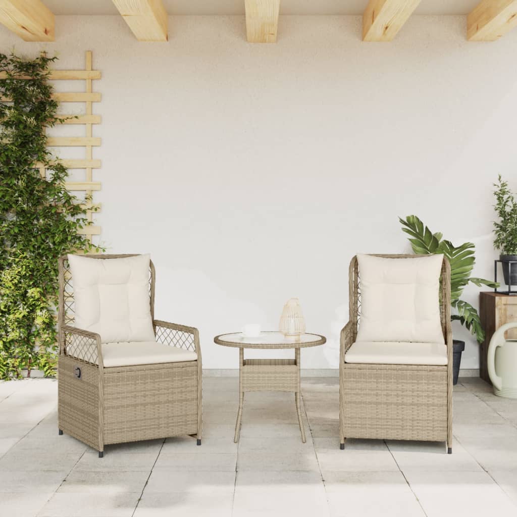 Tuinstoelen 2 st verstelbaar poly rattan beige is nu te koop bij PeponiXL, paradijselijk wonen!