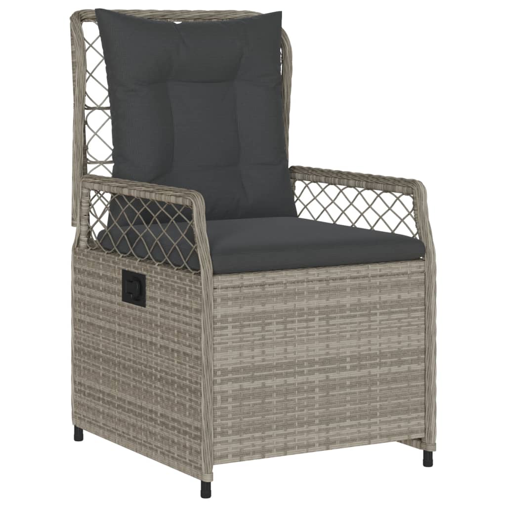 Tuinstoelen 2 st verstelbaar poly rattan lichtgrijs is nu te koop bij PeponiXL, paradijselijk wonen!