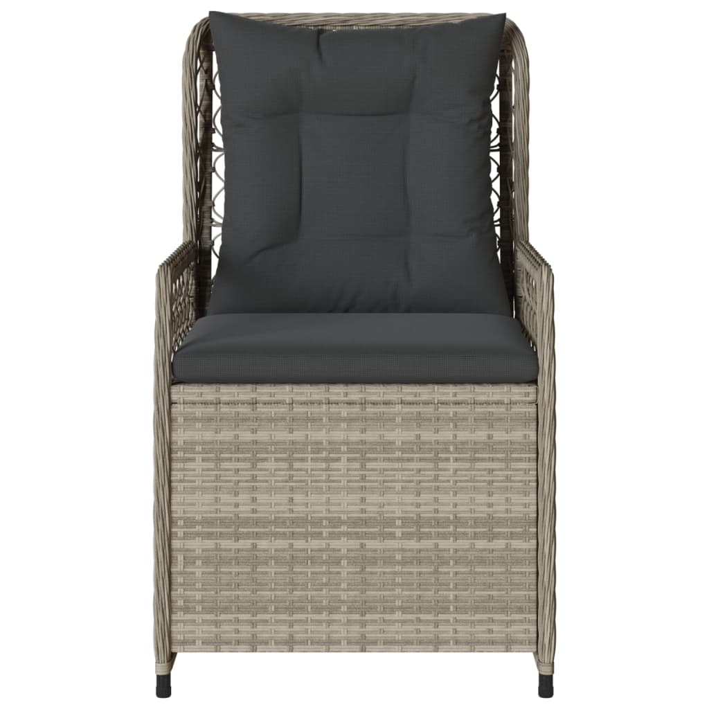 Tuinstoelen 2 st verstelbaar poly rattan lichtgrijs is nu te koop bij PeponiXL, paradijselijk wonen!
