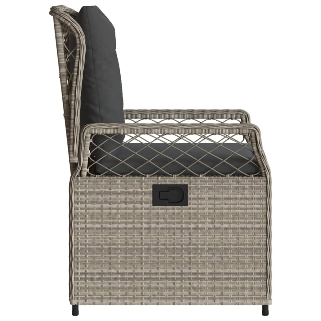 Tuinstoelen 2 st verstelbaar poly rattan lichtgrijs is nu te koop bij PeponiXL, paradijselijk wonen!