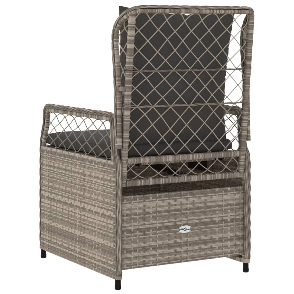 Tuinstoelen 2 st verstelbaar poly rattan lichtgrijs is nu te koop bij PeponiXL, paradijselijk wonen!