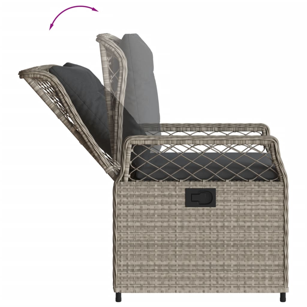 Tuinstoelen 2 st verstelbaar poly rattan lichtgrijs is nu te koop bij PeponiXL, paradijselijk wonen!