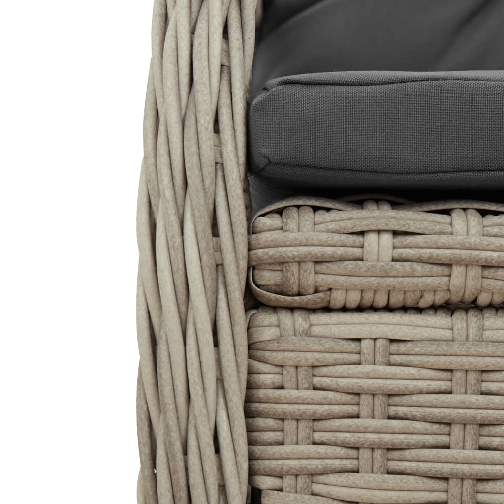 Tuinstoelen 2 st verstelbaar poly rattan lichtgrijs is nu te koop bij PeponiXL, paradijselijk wonen!