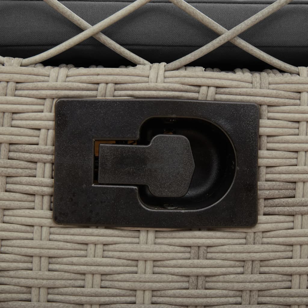 Tuinstoelen 2 st verstelbaar poly rattan lichtgrijs is nu te koop bij PeponiXL, paradijselijk wonen!